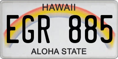 HI license plate EGR885