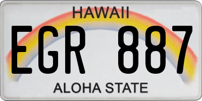 HI license plate EGR887