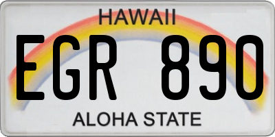 HI license plate EGR890