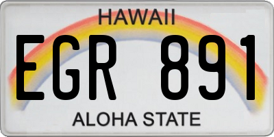 HI license plate EGR891