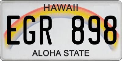 HI license plate EGR898