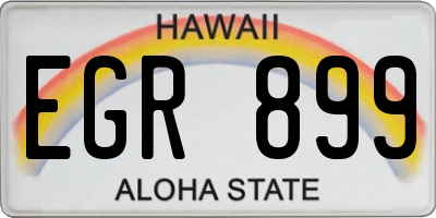 HI license plate EGR899