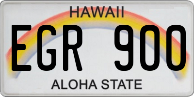 HI license plate EGR900