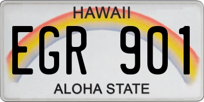 HI license plate EGR901