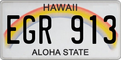 HI license plate EGR913