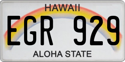 HI license plate EGR929