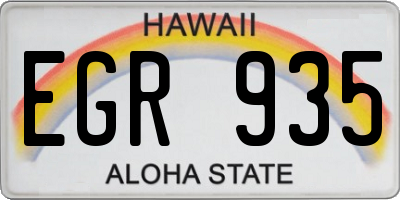 HI license plate EGR935