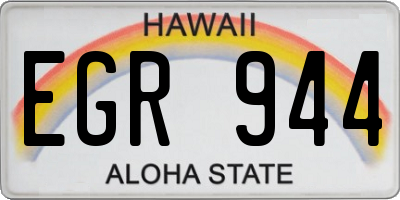HI license plate EGR944