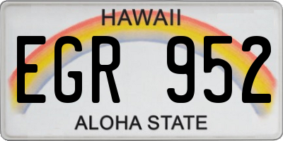 HI license plate EGR952