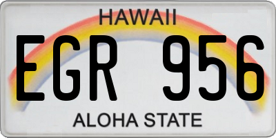 HI license plate EGR956