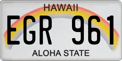 HI license plate EGR961