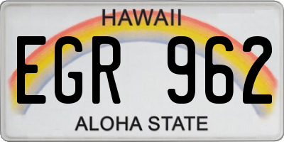 HI license plate EGR962
