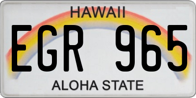 HI license plate EGR965