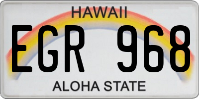 HI license plate EGR968