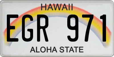 HI license plate EGR971