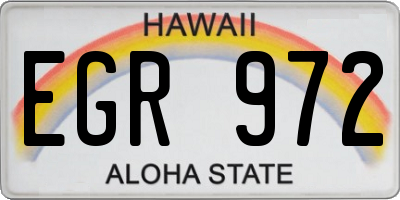 HI license plate EGR972