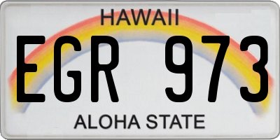 HI license plate EGR973