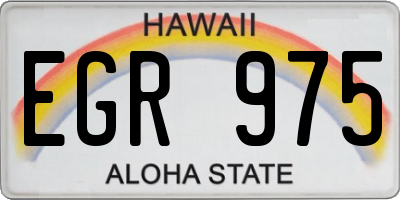 HI license plate EGR975