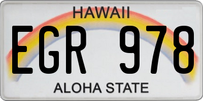 HI license plate EGR978