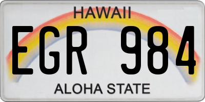 HI license plate EGR984
