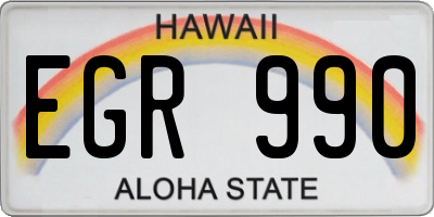 HI license plate EGR990