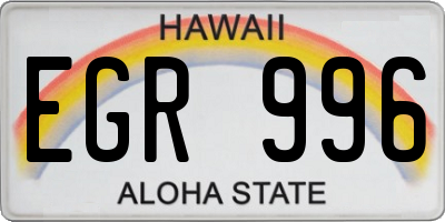 HI license plate EGR996