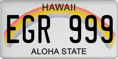 HI license plate EGR999
