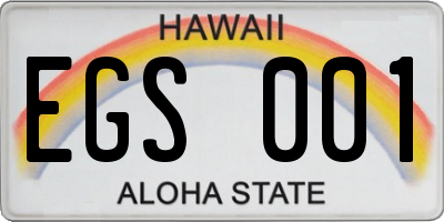 HI license plate EGS001