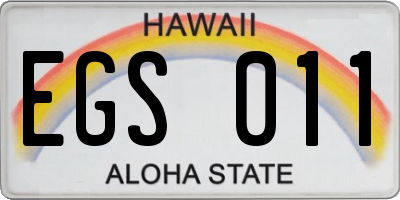 HI license plate EGS011