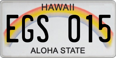 HI license plate EGS015