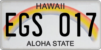 HI license plate EGS017