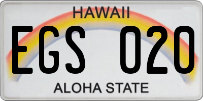 HI license plate EGS020