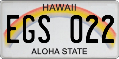HI license plate EGS022