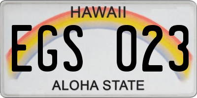 HI license plate EGS023