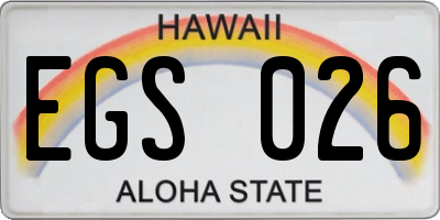 HI license plate EGS026