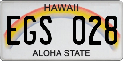 HI license plate EGS028