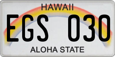 HI license plate EGS030