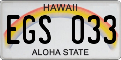 HI license plate EGS033