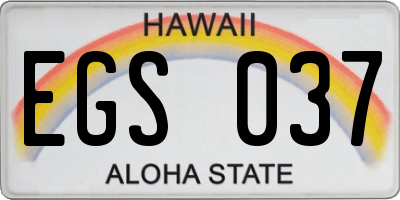 HI license plate EGS037