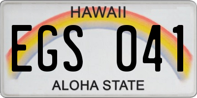 HI license plate EGS041