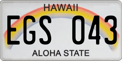 HI license plate EGS043
