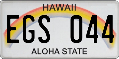 HI license plate EGS044
