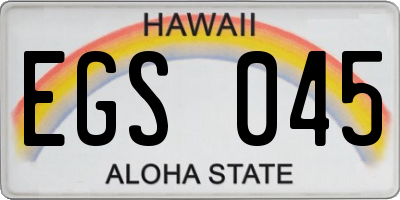 HI license plate EGS045