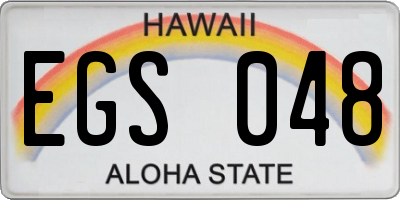 HI license plate EGS048