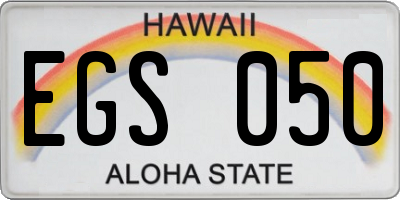 HI license plate EGS050