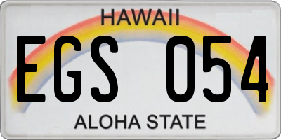 HI license plate EGS054