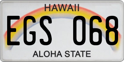 HI license plate EGS068