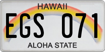 HI license plate EGS071