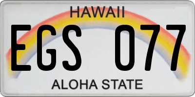 HI license plate EGS077