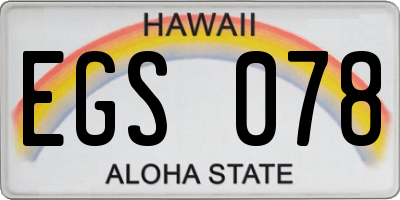 HI license plate EGS078